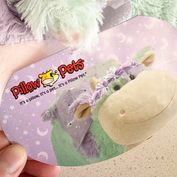 Pillow Pets Fairy Cow New Purple Blue 18” Stuffed Animal Plush - Picture 5 of 6